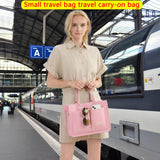 ZHMO Canvas Tote Bag for Women – Large Work & Travel Tote with Compartments, Laptop Shoulder & Crossbody Bag (Pink)