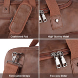 Leather Travel Duffel Bag with Shoe Compartment – Large Waterproof PU Weekender Carry-On Bag (Brown)
