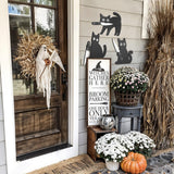 Black Cat Wooden Halloween Decorations – 3-Piece Set of Spooky-Cute Cat Figures for Indoor Home Décor (DRZS0090)