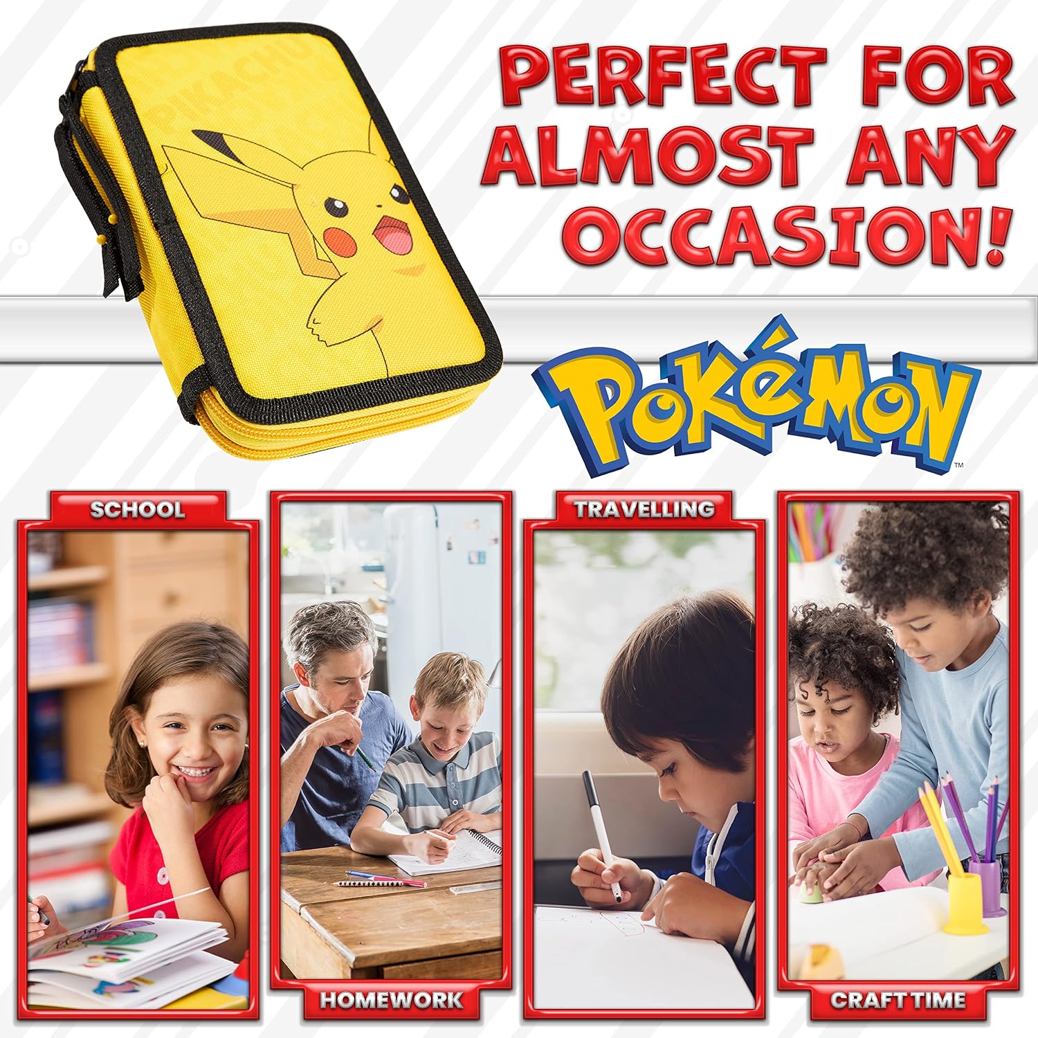 Yellow Character Pencil Case Set with Colored Pencils