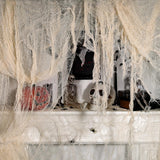 Beige Halloween Creepy Cloth – 315x78.7" Oversized Cotton Spooky Gauze for Haunted House & Party Decorations