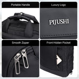 PIJUSHI 3-in-1 Convertible Laptop Backpack – Flight-Approved Personal Item with USB Charging & RFID Blocking (Black)