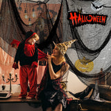 Black Creepy Cloth Halloween Decoration – Stretchy Cotton Haunted House Fabric for Indoor & Outdoor Spooky Décor