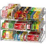Deco Brothers Stackable Can Rack Organizer – Adjustable Pantry Storage for Up to 36 Cans (Chrome)