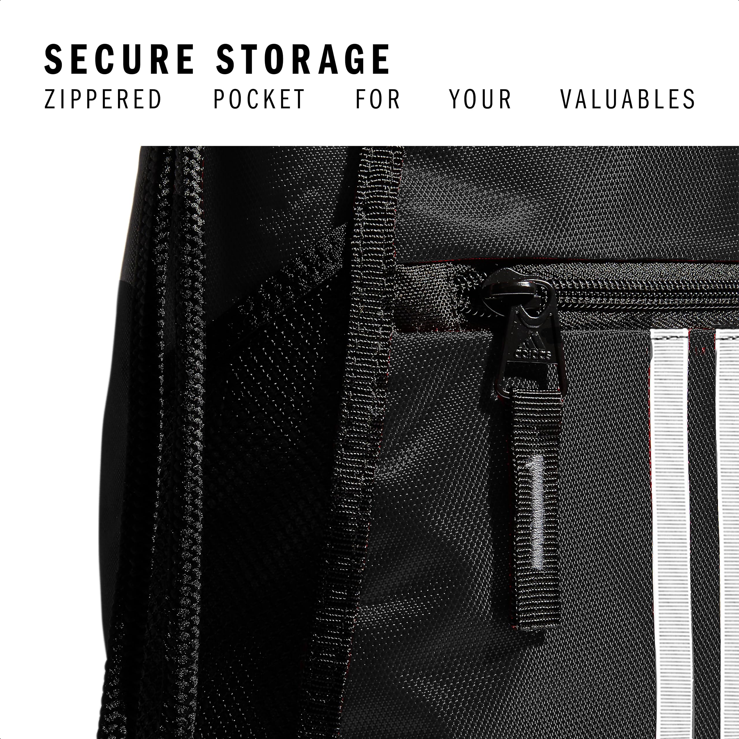 adidas Alliance Sackpack Drawstring Backpack 12L – Lightweight Sports & Gym Bag with Zipper Pocket (Black)