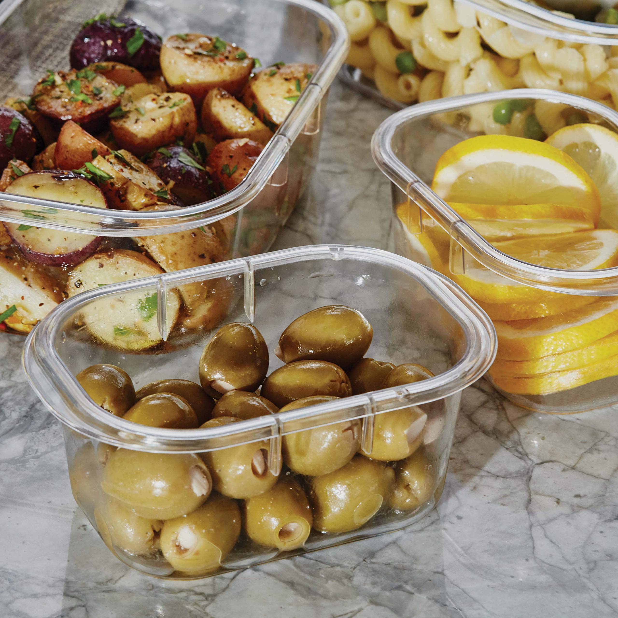 Brilliance Tritan Food Storage Containers – Leak-Proof Airtight Stackable Set (Clear, 5 Containers)