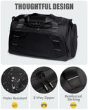 PROKVA Small Gym Duffle Bag 16L – Compact Carry-On Weekender with Shoe Compartment & Wet/Dry Pocket (Black)