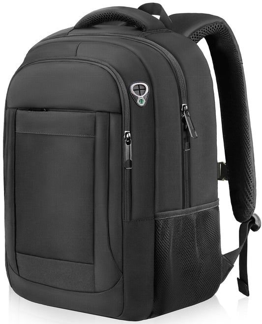 Large Airline-Approved Travel Laptop Backpack with Anti-Theft Pocket – Fits 17.3” – Black