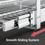 Mount Walker 2-Tier Pull-Out Wire Basket Cabinet Organizer with Wood Handle – Heavy-Duty Slide-Out Shelf