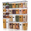 32-Piece Airtight Pantry Storage Containers Set – Stackable BPA-Free Canisters with Reusable Labels (Clear/Black)