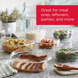 28-Piece Tritan Food Storage Containers Set – BPA-Free Stackable Containers with Universal Lids (Clear & Grey)