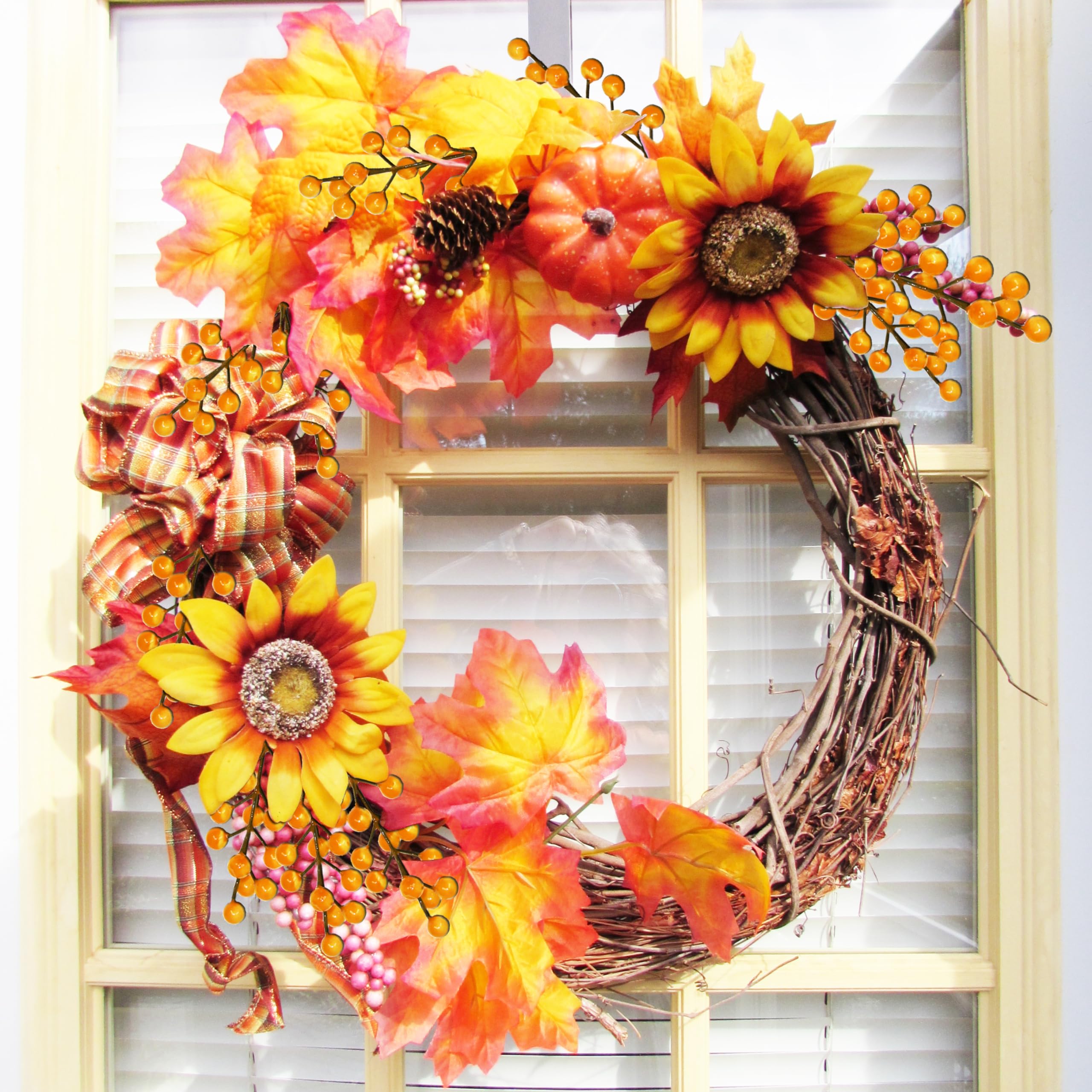 30Pcs Artificial Orange Berry Picks – Realistic Faux Holly Sprigs & Fall Stems for Halloween, Thanksgiving & Home Decoration (8.8 Inches)