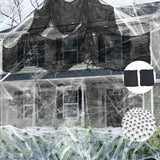 Halloween Spider Web & Creepy Cloth Decoration Set – 1500 Sqft Stretchy Web with 100 Spiders & 2 Black Cloths for Indoor/Outdoor Haunted Décor
