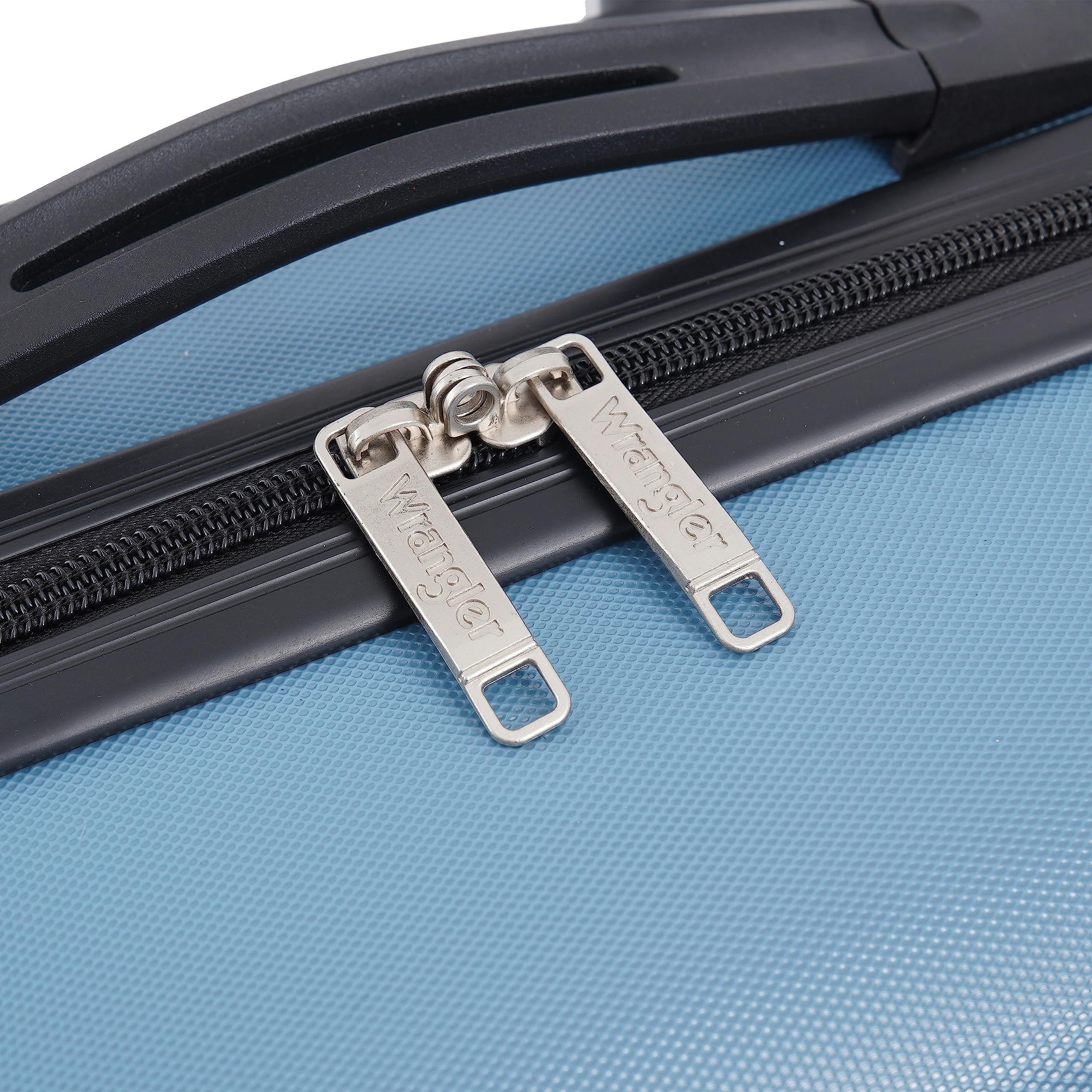 Wrangler Hardside Spinner Carry-On Luggage 22”, Lightweight ABS Cabin Suitcase with 360° Wheels (Blue Heaven)