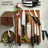 14-Piece Professional Knife Block Set with Sharpener – Full Tang Stainless Steel Kitchen Knives