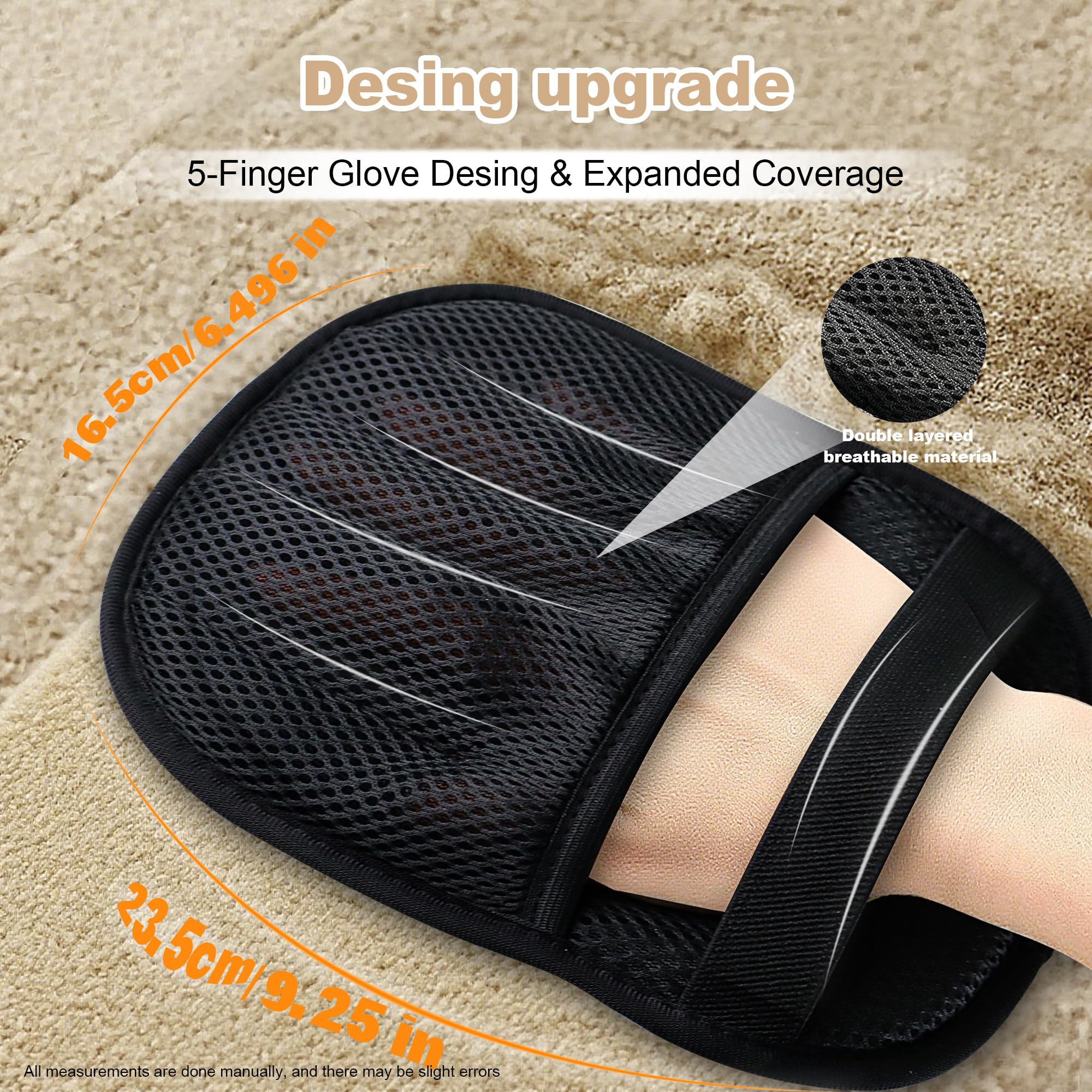 Reusable Static Pet Hair Remover Gloves 4pcs – Anti-Slip Grooming & Cleaning Mitts for Dogs, Cats, Furniture & Fabric (Black Set)