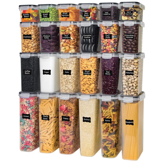 48-Piece Airtight Food Storage Containers Set – BPA-Free Stackable Pantry Organizers