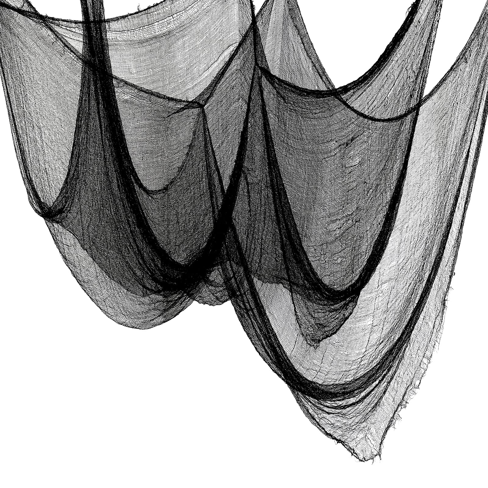 Black Creepy Cloth Halloween Decoration – Stretchy Cotton Haunted House Fabric for Indoor & Outdoor Spooky Décor