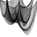 Black Creepy Cloth Halloween Decoration – Stretchy Cotton Haunted House Fabric for Indoor & Outdoor Spooky Décor
