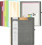 Purple Foldable Clipboard Folio with Pockets and Notepad