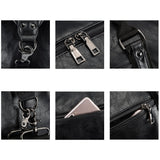 Leather Travel Duffel Bag with Shoe Compartment – Large Waterproof PU Weekender Carry-On Bag (Black)