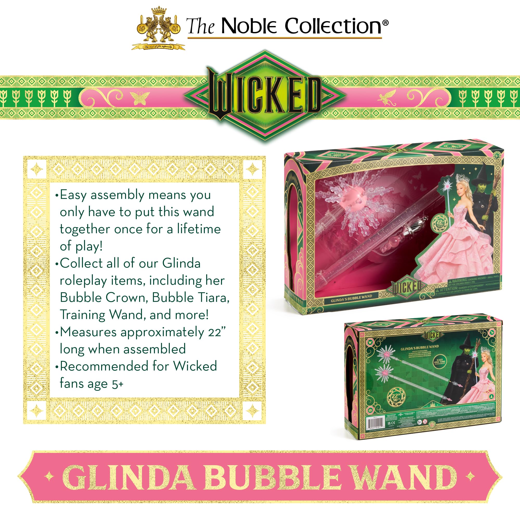 Glinda’s Bubble Wand – Official Wicked Movie Replica for Magical Cosplay & Display ✨🪄