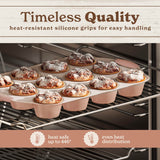 22-Piece Stackable Non-Stick Bakeware Set with Silicone Handles – Space-Saving Baking Pans