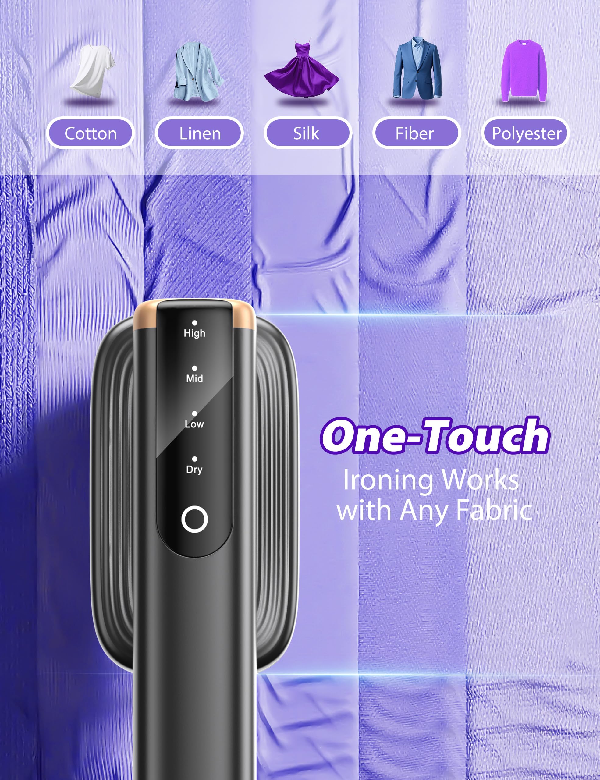 Sundu 2-in-1 Handheld Garment Steamer Iron 1200W with Touch Control and Rotating Steam Head Portable Design