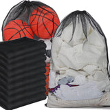 Berlune Large Mesh Laundry Bags 30-Pack (24 x 36 in) – Heavy-Duty Drawstring Wash Bags for Commercial & Bulk Use (Black)