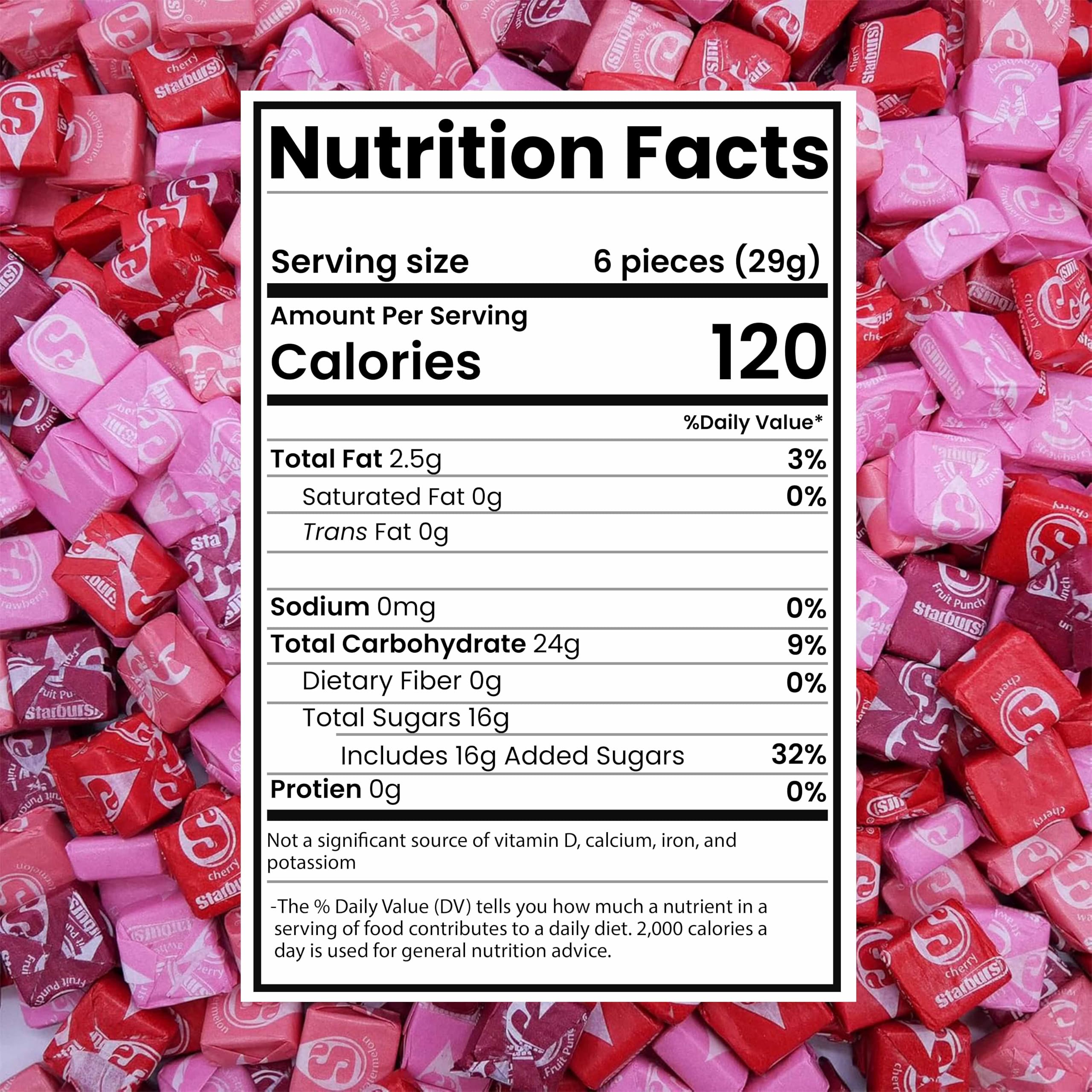 STARBURST FaveREDS Fruit Chews – 2 LB Bulk Bag (~180 Individually Wrapped Pieces, Strawberry, Cherry, Fruit Punch & Watermelon)