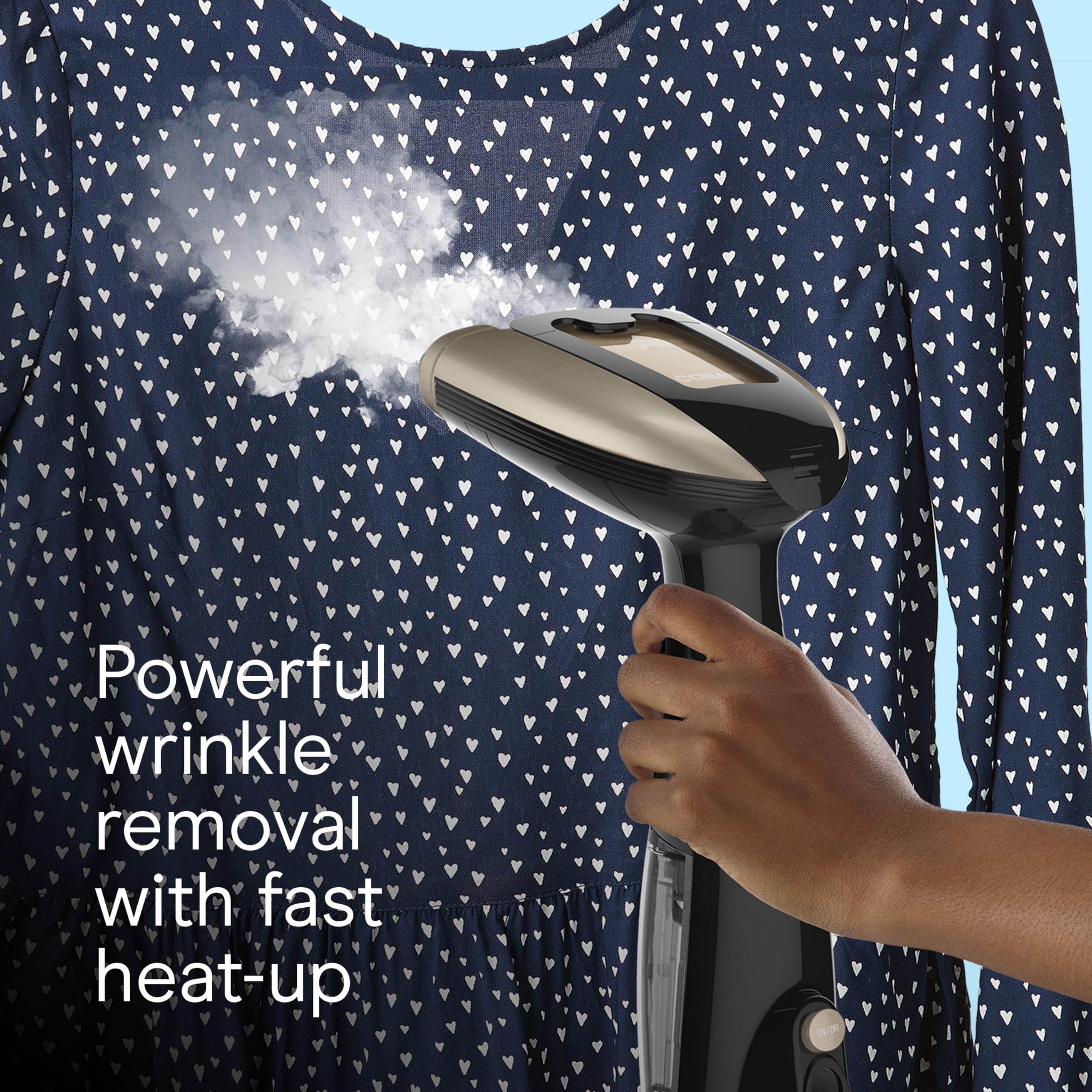 Conair Turbo ExtremeSteam Black Professional Handheld Garment Steamer 1875W with Precision Aluminum Soleplate