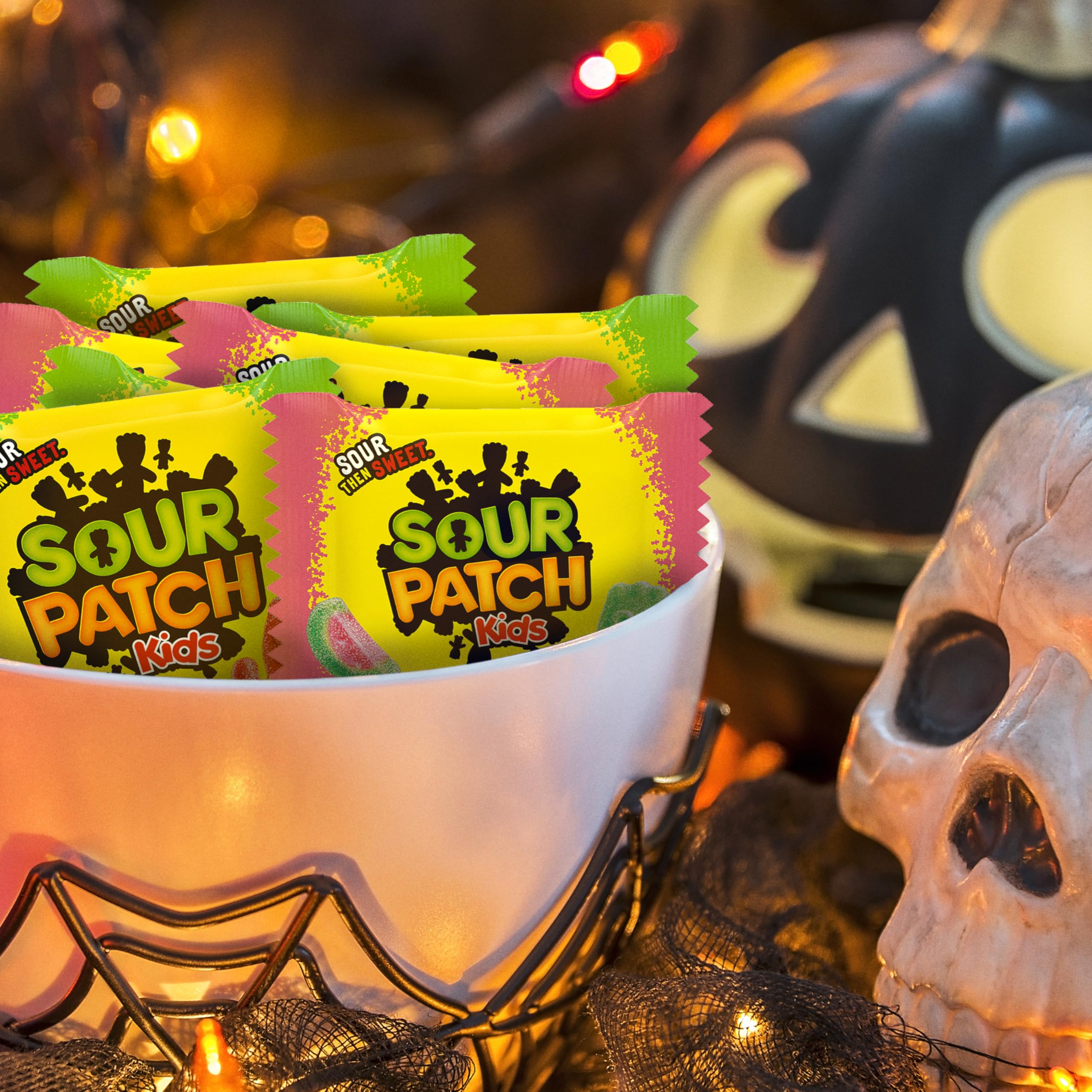 SOUR PATCH KIDS Halloween Candy Variety Pack – 40 Treat-Size Bags (Original & Watermelon Flavors)