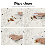 Halloween Round Tablecloth – Black Pumpkin Skull Polyester Cover for Dining & Party Decor (20"–47")