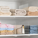 HBLIFE Clear Shelf Dividers (6-Pack) – Acrylic Closet & Purse Organizer for Shelves, Wardrobes & Pantries