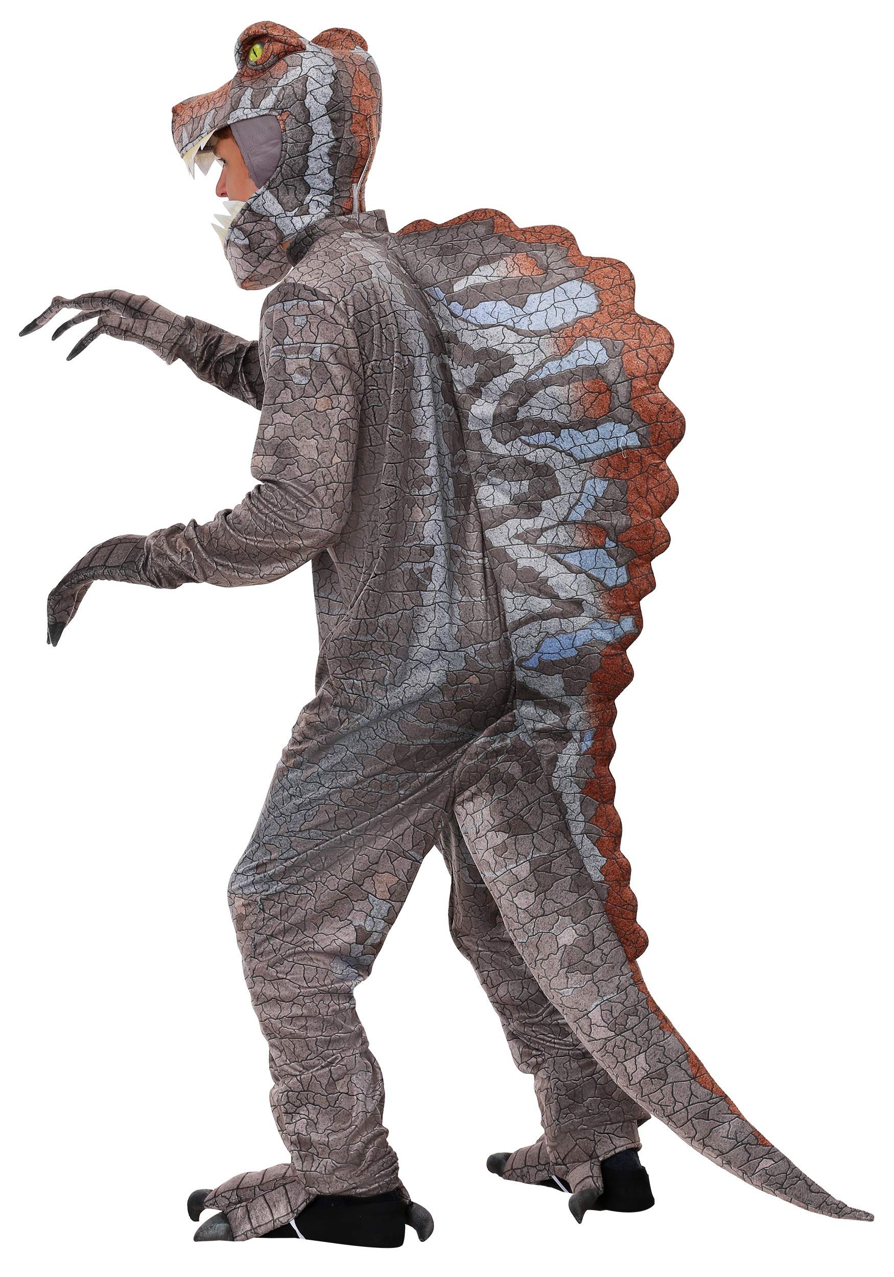 Fun Costumes Adults Spinosaurus Dinosaur Costume, Realistic Dino Jumpsuit Teeth & Claws for Jurassic Cosplay & Halloween - Large