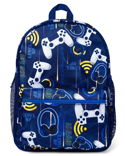 The Children’s Place Kids Backpack for Preschool & Elementary – Gamer Print School Bag (Ages 6–12)