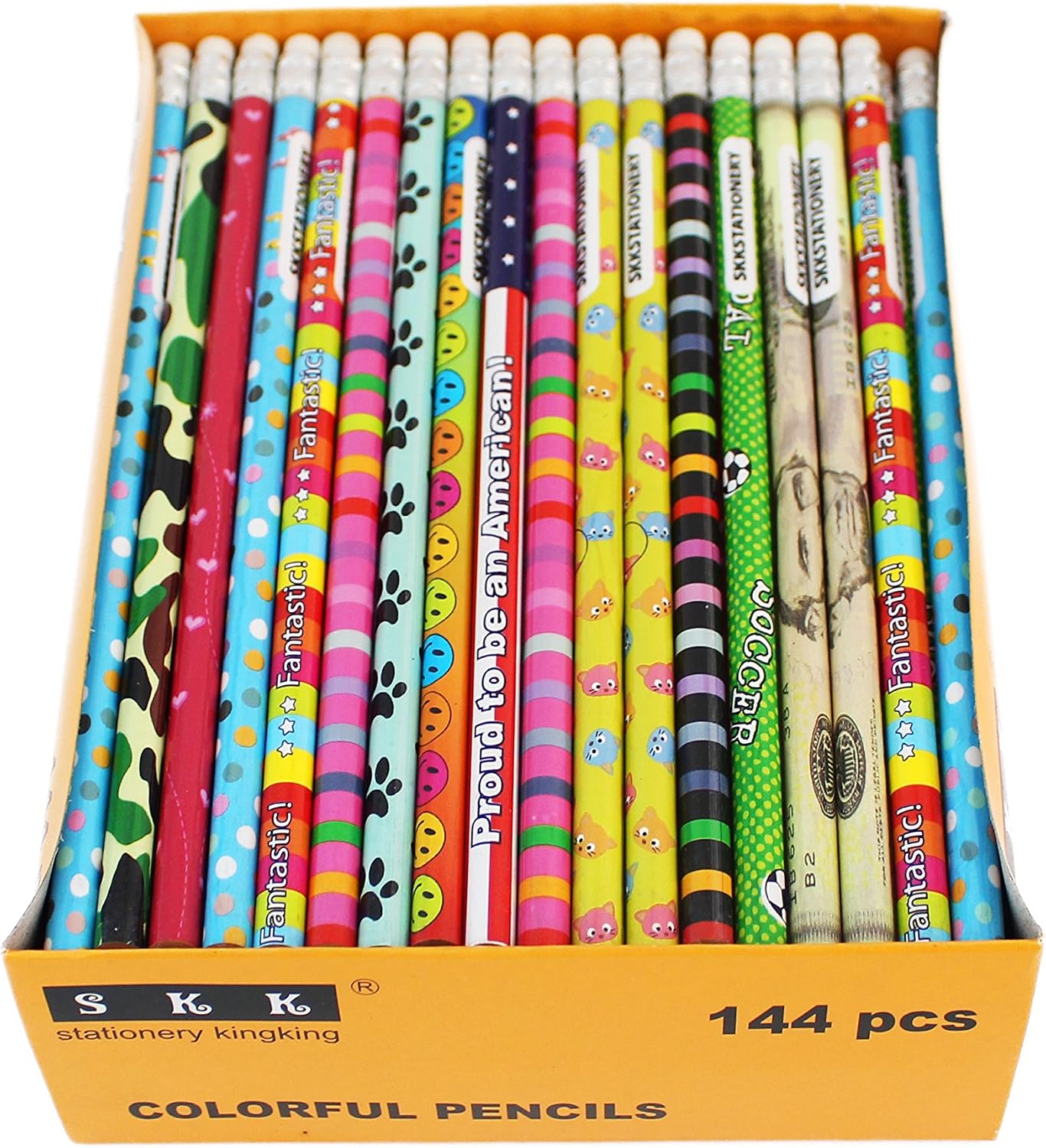 144-Count Assorted Color #2 HB Pencils with Erasers