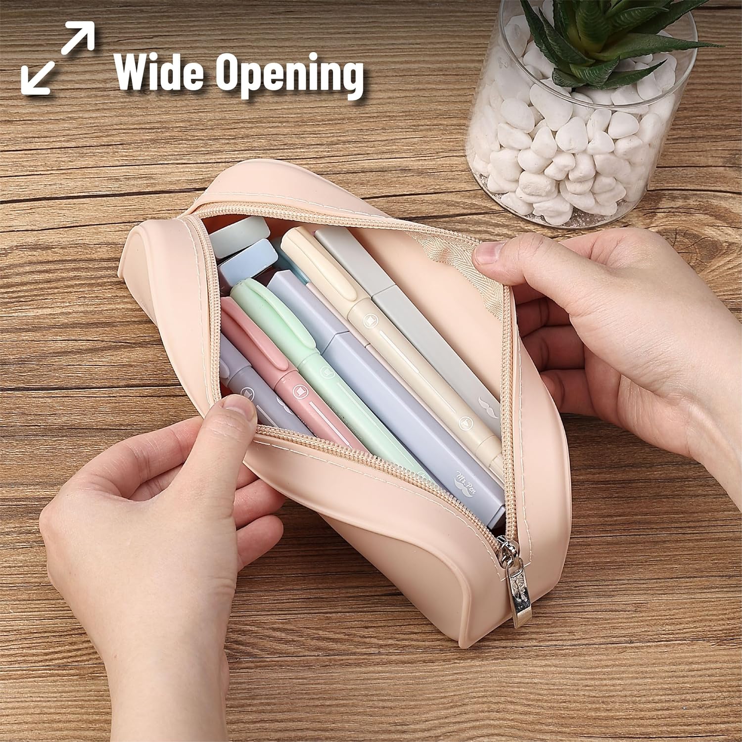 Easy-Clean Silicone Pencil and Makeup Pouch