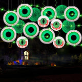 Halloween Green Eyeball Paper Lantern Set – 8 Pack with LED String Lights & Hanging Décor