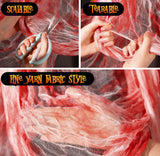 197" x 85" Halloween Creepy Cloth - Halloween Spooky Fabric Cloth - Scary Gauze Blood Creepy Cloth for Haunted House Halloween Party Yard Wall Doorway Outdoors Decoration