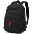 BOAVAN 15.6” Waterproof Laptop Backpack for Work & Travel with USB Port, RFID Pocket – Black