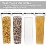 4-Pack Tall Airtight Food Storage Containers – 2.8L BPA-Free Pantry Canisters with Locking Lids & Labels