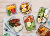 Glass Food Storage Containers with Lids – 30-Piece Borosilicate Meal Prep Set (Gray Lids)
