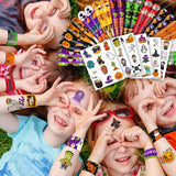 144PCS Halloween Party Favors Set – Slap Bracelets & Temporary Tattoos for Kids 🎃👻🕸 Perfect Trick-or-Treat Bundle