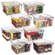Clear Plastic Storage Bins with Lids & Handles – Stackable Pantry, Fridge & Home Organizer Set