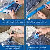 Vacuum Storage Bags Variety Pack – Space Saver Compression Bags for Clothes & Bedding (10-Pack with Hand Pump)