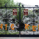 Vintage “No Trespassing” Metal Halloween Sign – Rust-Proof Red & White Scary Wall Decor for Indoors & Outdoors