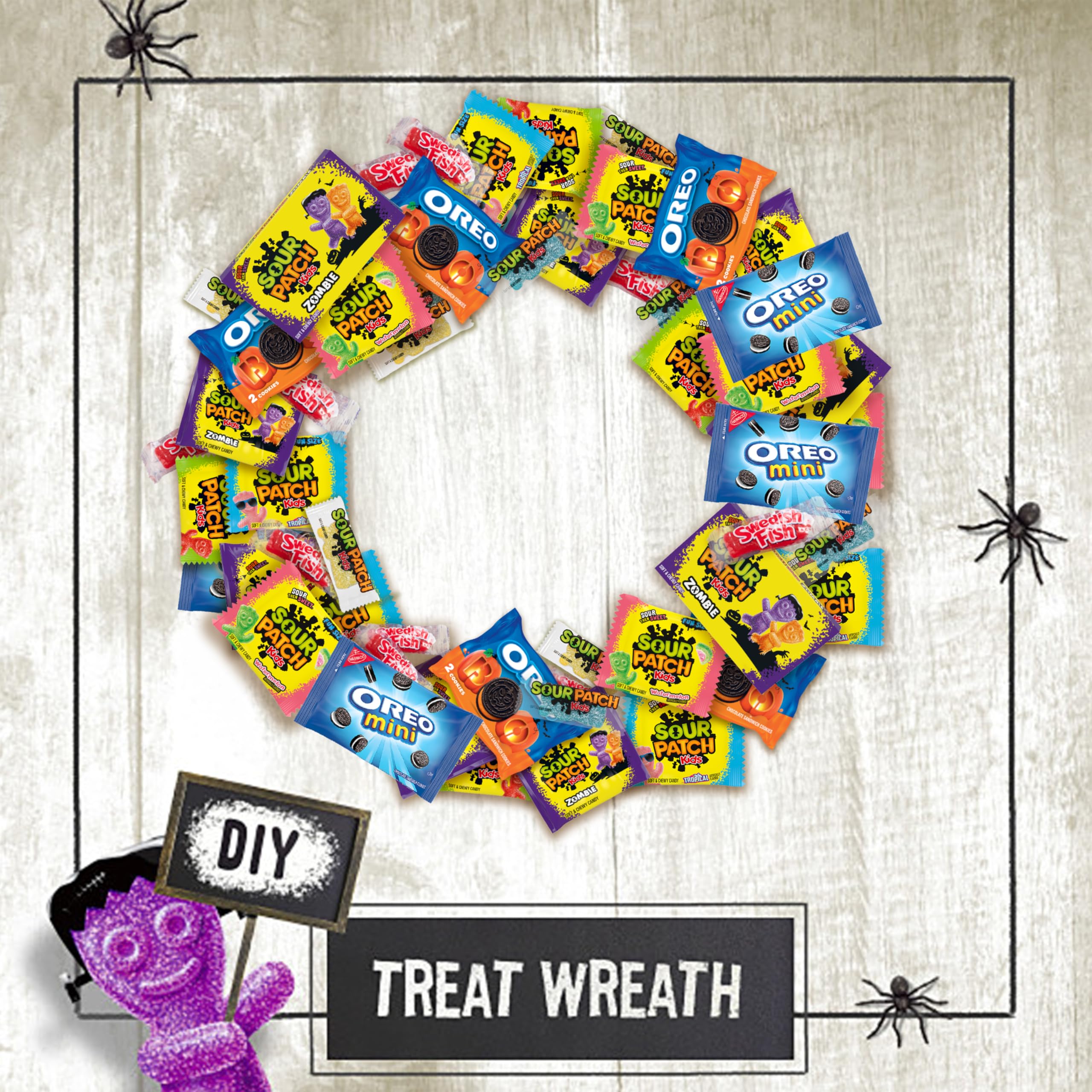 SOUR PATCH KIDS & SWEDISH FISH Halloween Variety Pack – 80 Treat-Size Bags of Sour & Sweet Gummy Candy