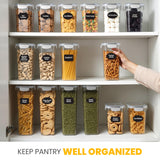 Airtight Food Storage Containers with Lids – 24-Piece Stackable Pantry Set (Clear)
