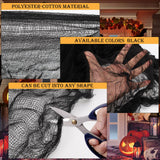 Oversized Halloween Creepy Cloth – 410 x 80 in Black Spooky Gauze Fabric for Haunted House & Party Decor